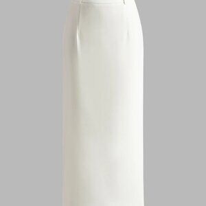 Commense Elegant Slit Back Maxi Skirt Without Belt